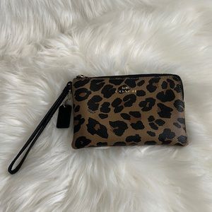 Coach wristlet, leopard print
